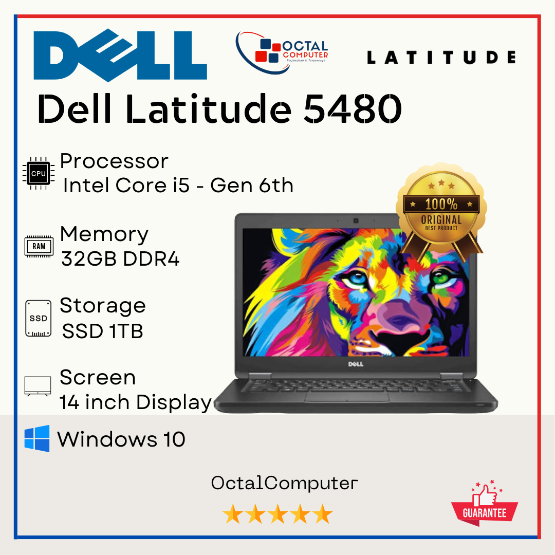 Dell Latitude 5480 Core i5 Gen RAM 32GB SSD 512GB Murah