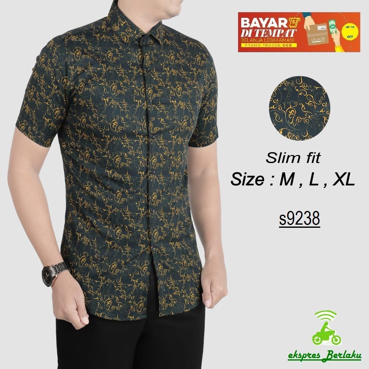 her+man Batik Pria Modern Kemeja Batik Pria Slim fit F1Q11