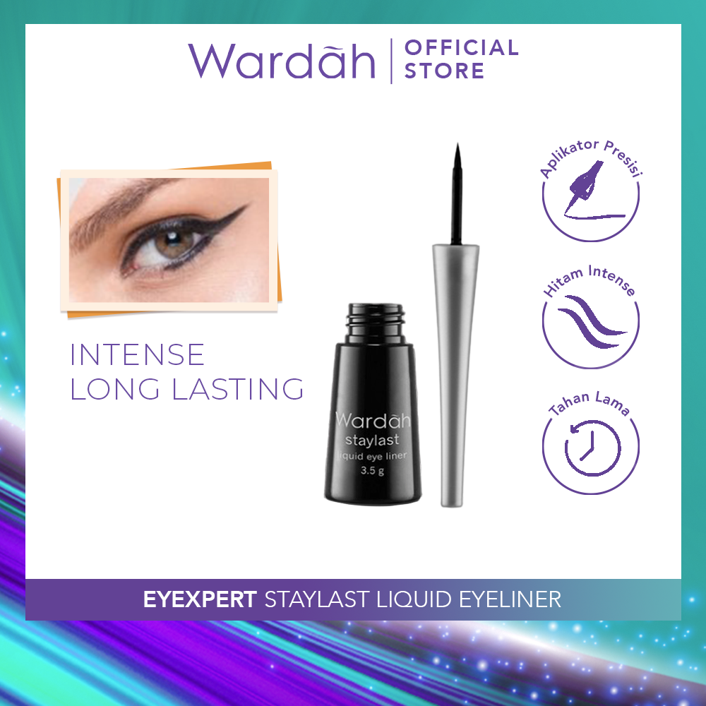 Wardah Eyexpert Staylast Liquid Eyeliner Eyeliner Cair dengan Warna