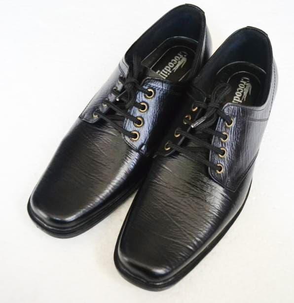 Sepatu Crocodile Formal SC1 Black, Sepatu Kantor Crocodile Kulit Asli, Sepatu Pantofel Crocodile Full Kulit Asli Berkualitas Durable