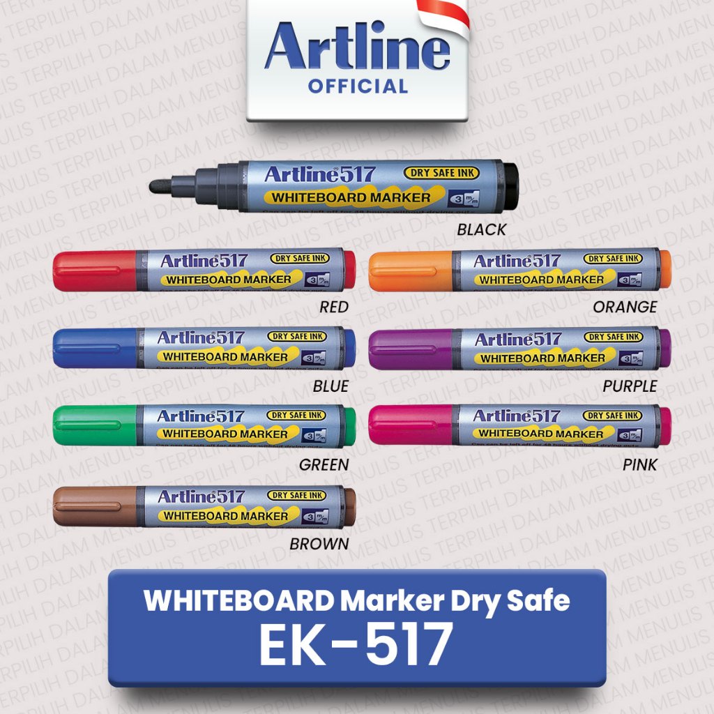 ARTLINE Spidol WhiteBoard Marker DRY SAFE EK-517 | Lazada Indonesia