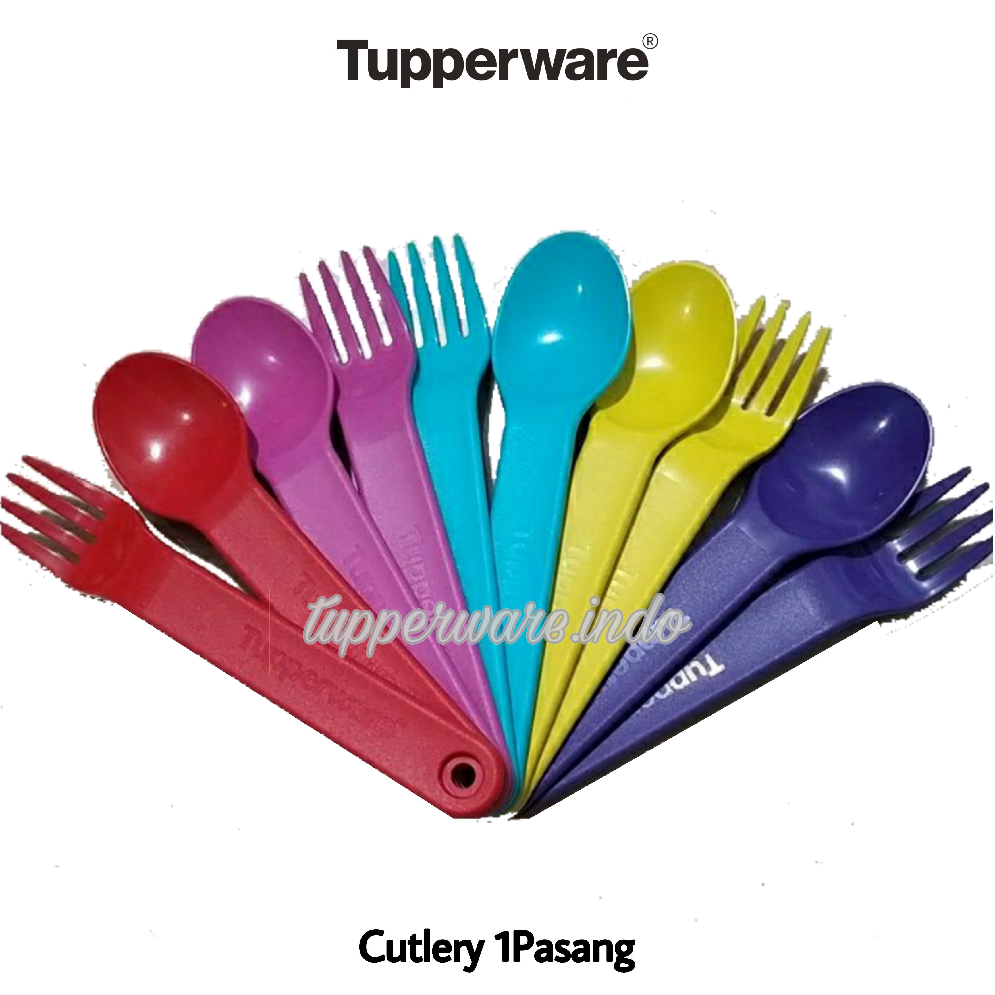 Tupperware Cutlery set Sendok garpu plastik bawa bekal anak alat makan