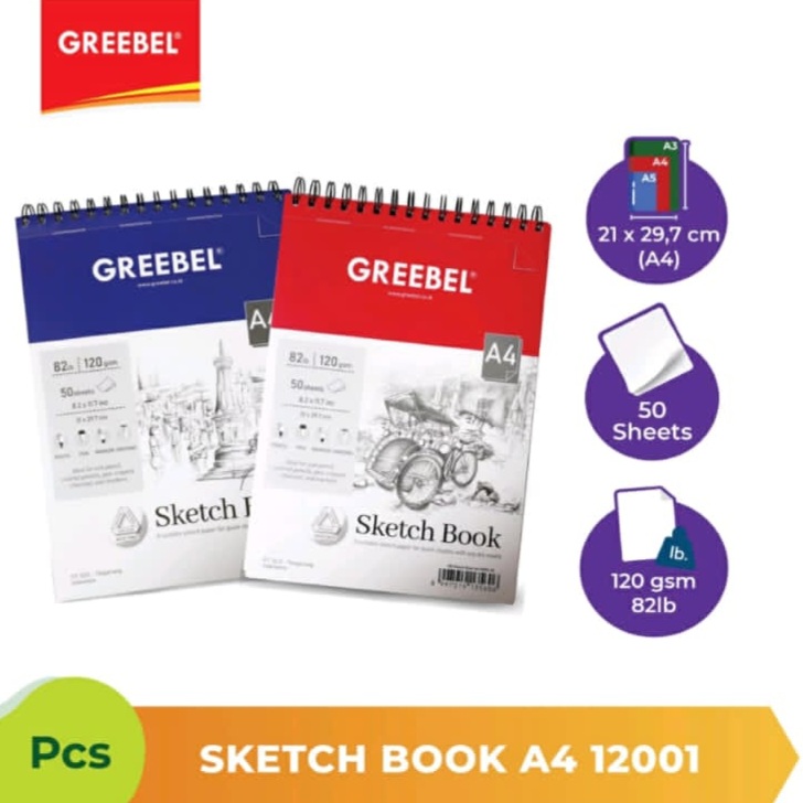 Buku Sketsa / Sketchbook Greebel / Buku Gambar Sketsa Ukuran A4 12001