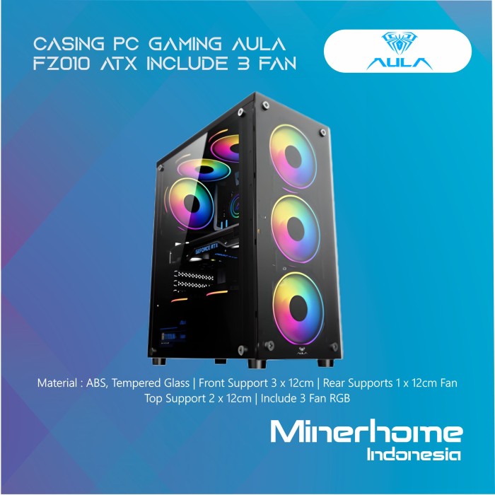 Casing Pc Gaming Aula Fz Atx Include Fan Rgb Casing Aula Fz Lazada Indonesia