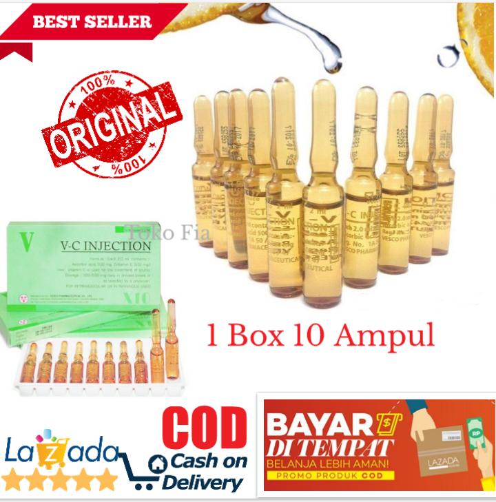VC Injection Garis Lingkar Kuning 1 Box Isi 10 Ampul Original/Vit-C Pemutih Tubuh Whitening