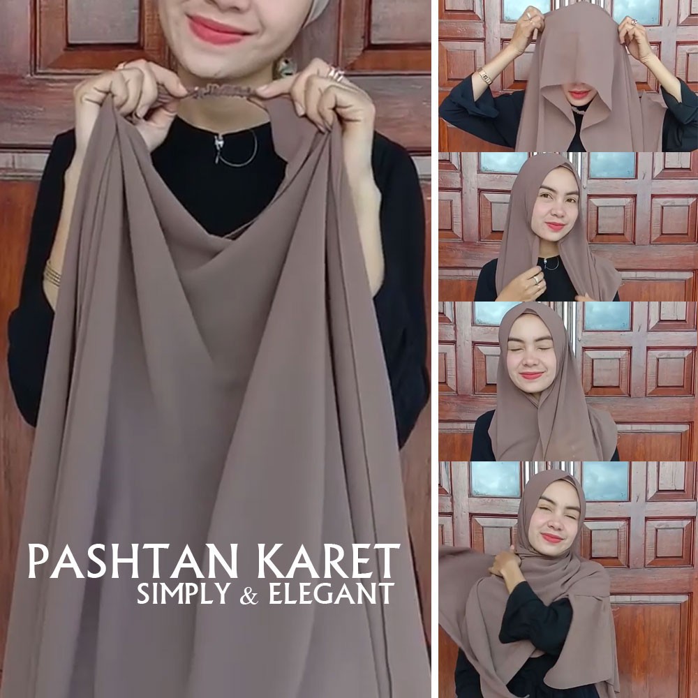 Hijab Pasmina Karet Ceruty Baby Doll Terbaru Model Terbaru Gak Perlu Pakai Jarum Pentul Lagi / Hijab Terbaru Warna Terlengkap