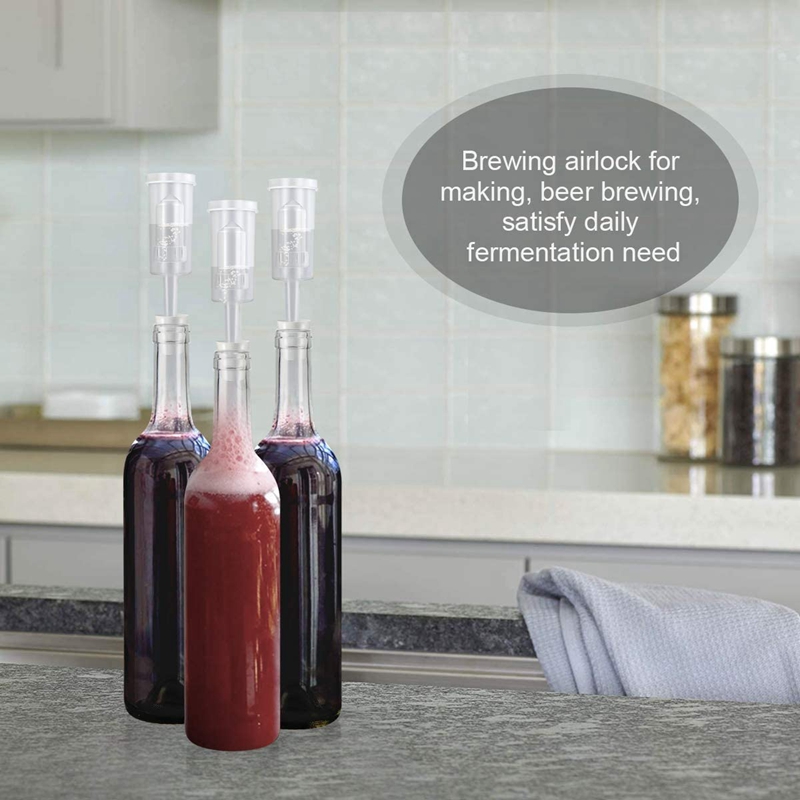 Fermentation Lids Airlock Kit with 6Stopper,Air Locks Fermentation
