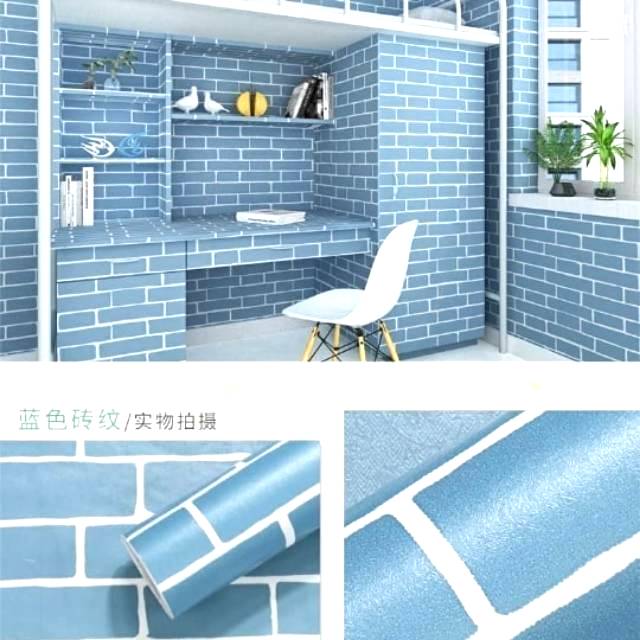 Wallpaper Dinding Sticker Bata Biru List Putih Panjang 10mx Lebar 45 Cm Lazada Indonesia