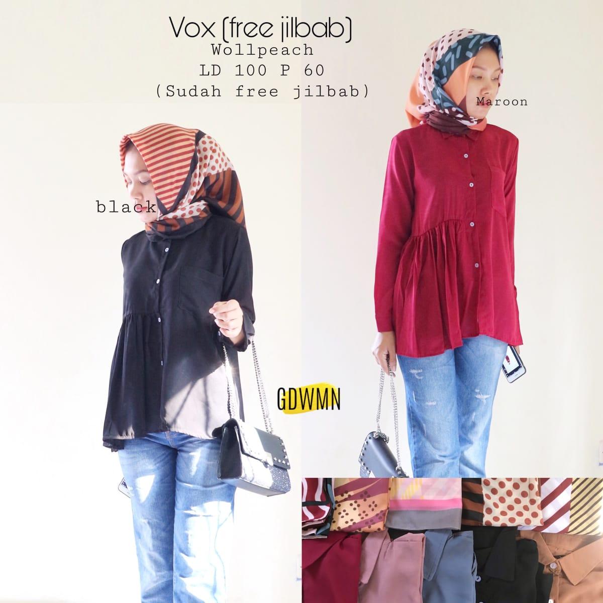 Blouse Vox Wollpeach Free Jilbab Random Model Baju Gamis Modern Terbaru 2019 Tunik Ceruti Polos Brokat Batik Kombinasi Style Hijab ootd Pashmina Segi Empat Kebaya Wanita Model Blouse Batik Putih