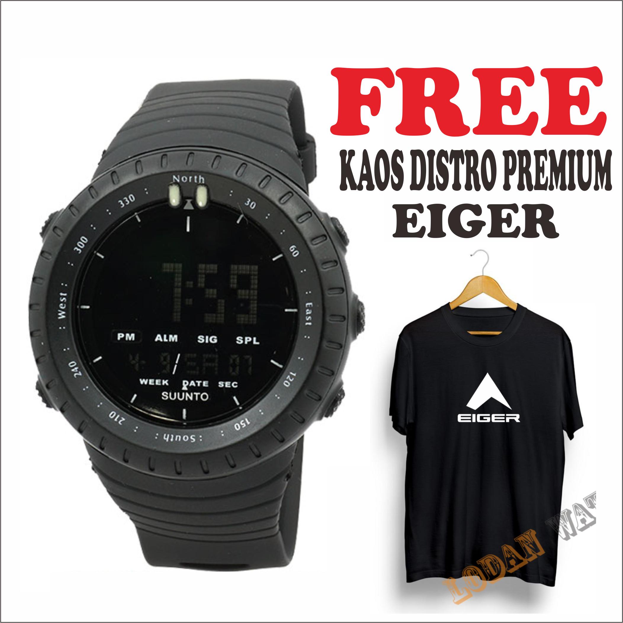 ACL / JAM TANGAN SPORT PRIA SUUNT0 WATER RESIST BONUS KAOS DISTRO PRIA PREMIUM EIGER / BAYAR DITEMPAT