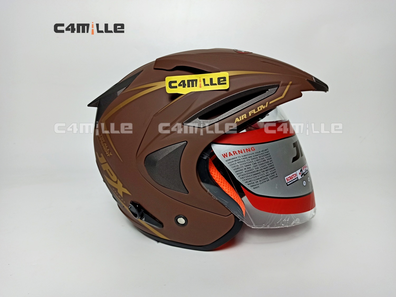Helm JPX Supreme Double visor Brown Doff Gold