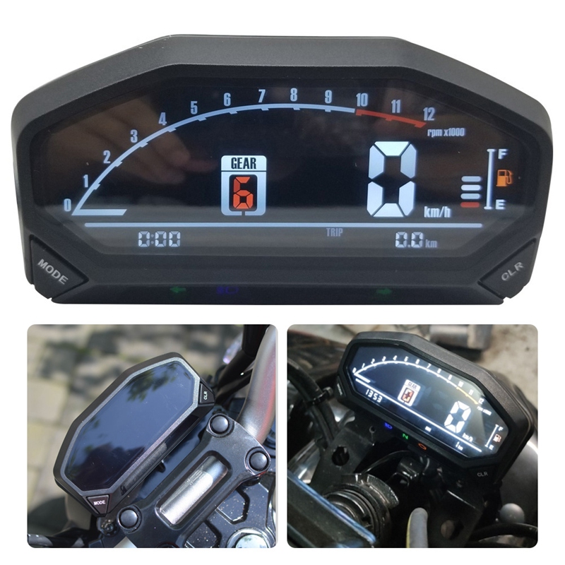 YG150-23ไฟ LED อเนกประสงค์สำหรับรถจักรยานยนต์เครื่องวัดความเร็ว LCD เครื่องวัดระยะทางดิจิทัล Tachometer สำหรับ124กระบอกสูบ Adjut