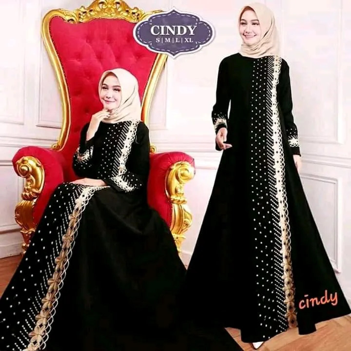 Gamis Abaya Hitam Bordir Gamis Arab Gamis Bordir Gamis Hitam Gamis Muslim Gamis Terkini Gamisabaya Lazada Indonesia