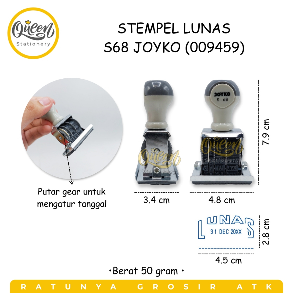 1 PCS STEMPEL LUNAS S68 JOYKO / STEMPEL TANGGAL / DATE STAMP (009459 ...