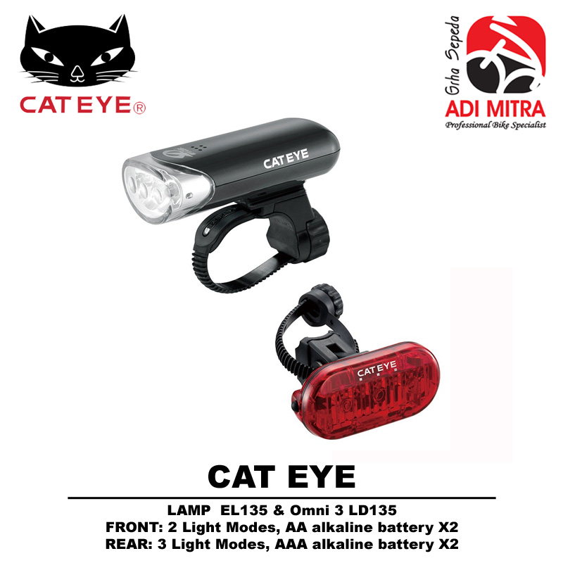 Omni Cateye Bike Headlight Bike Light HL-EL135N Combo Headlight
