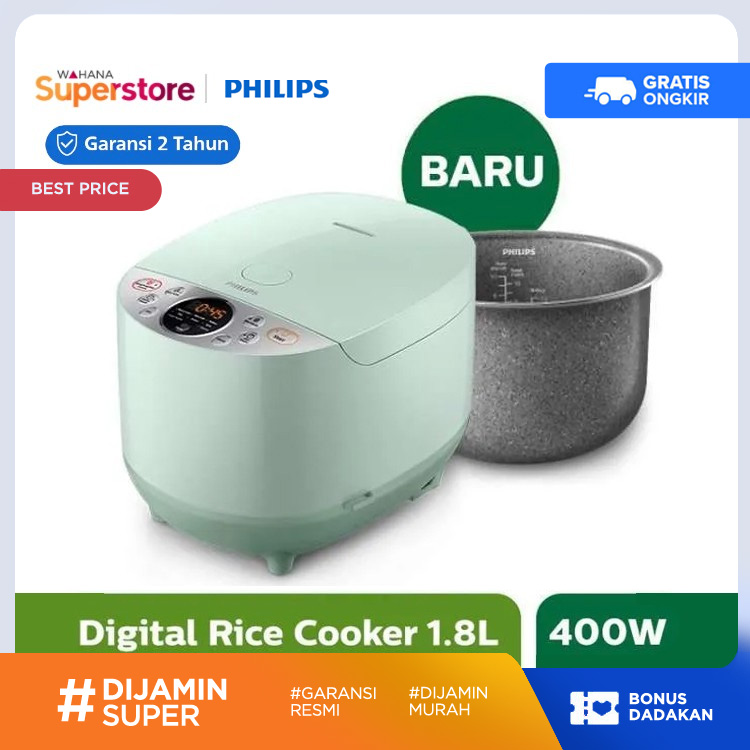 Philips Fuzzy Logic Rice Cooker 1.8 L HD4515/85 HD4515 Hijau