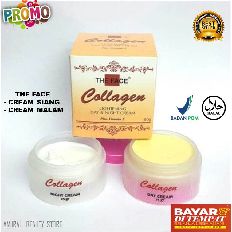 CREAM COLLAGEN THE FACE 2 IN 1 Day Cream + Night Cream BPOM / The Face