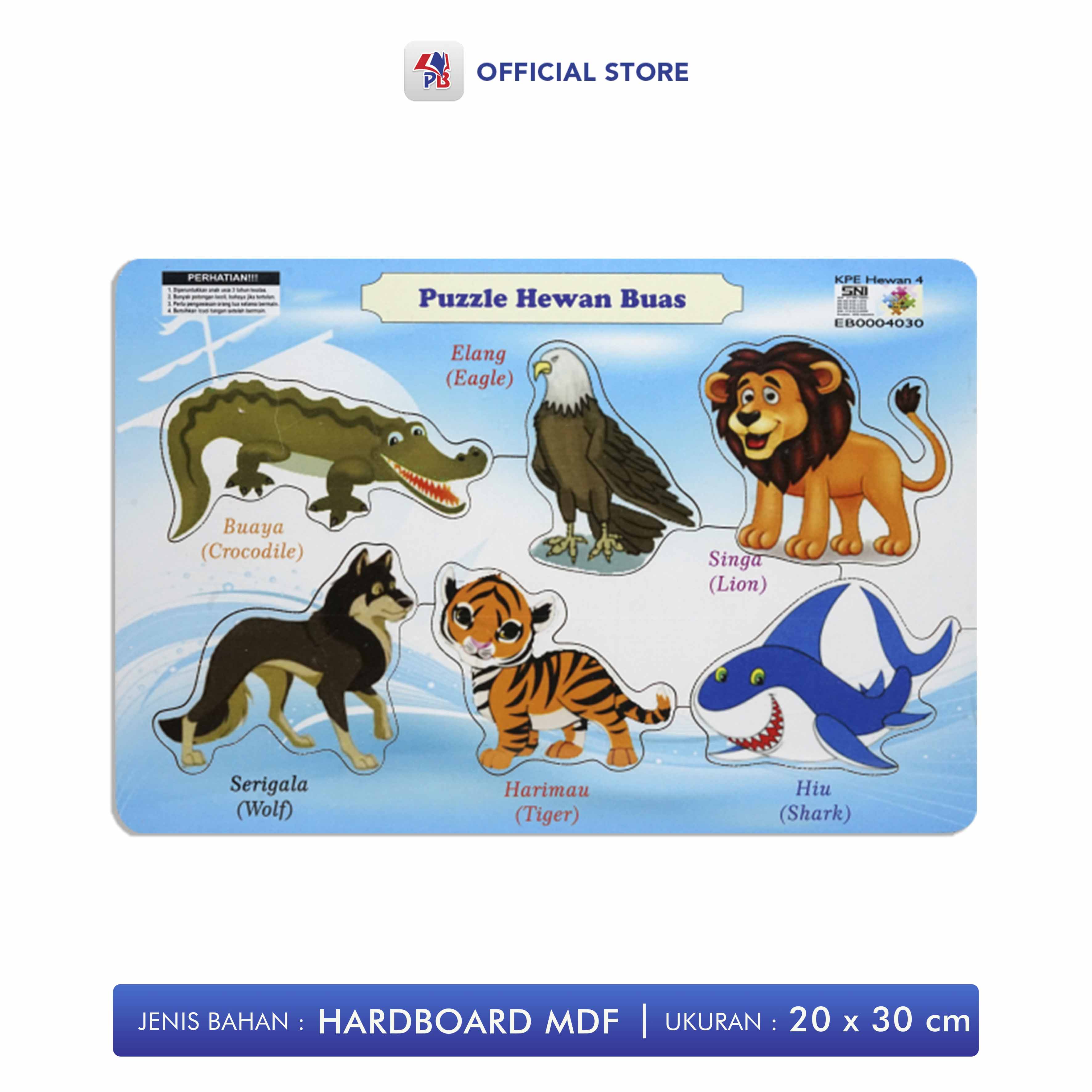 Puzzle Edukasi Anak / Puzzle Kayu / Puzzle Anak Hewan Buas Hewan Jinak