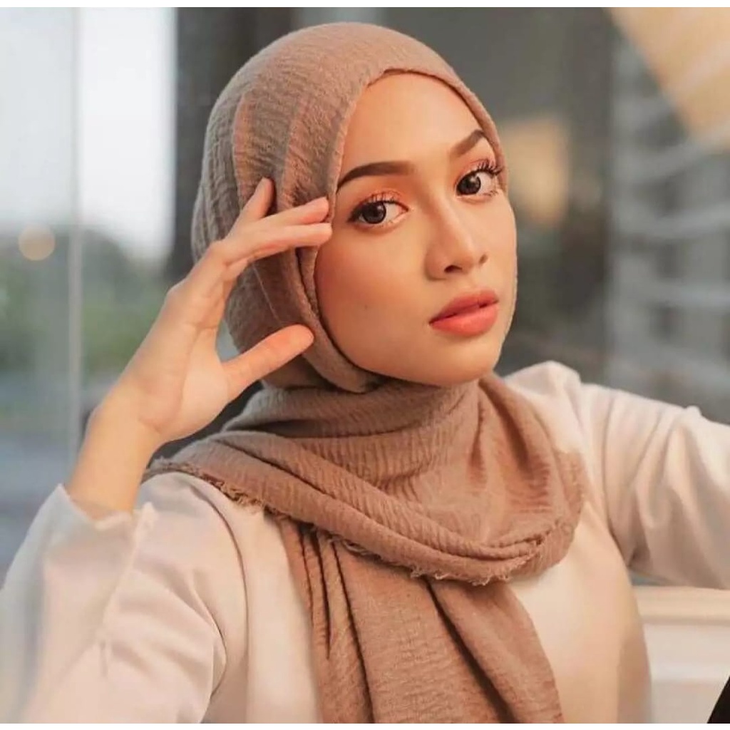 [ Hijabasket ] {NEW}Hijab Pasmina Crinkle Jumbo Jilbab Pashmina Kusut Import | Kualitas Premium
