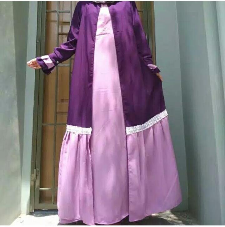gamis sabyan combi list renda