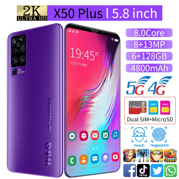 4g Cod Handphone Promo Bonus X50 X50plus Handphone Ram 6 128gb 5 8inci Smartphone