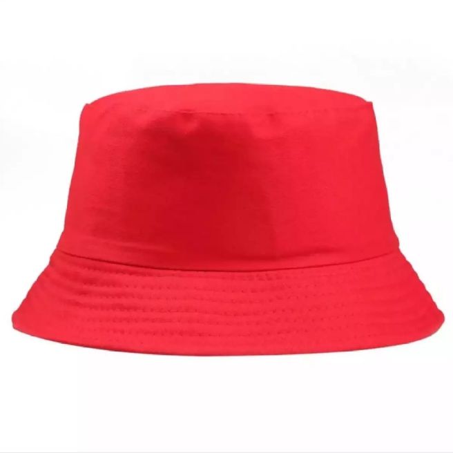 TOPI BUCKET HAT MERAH POLOS // THE 