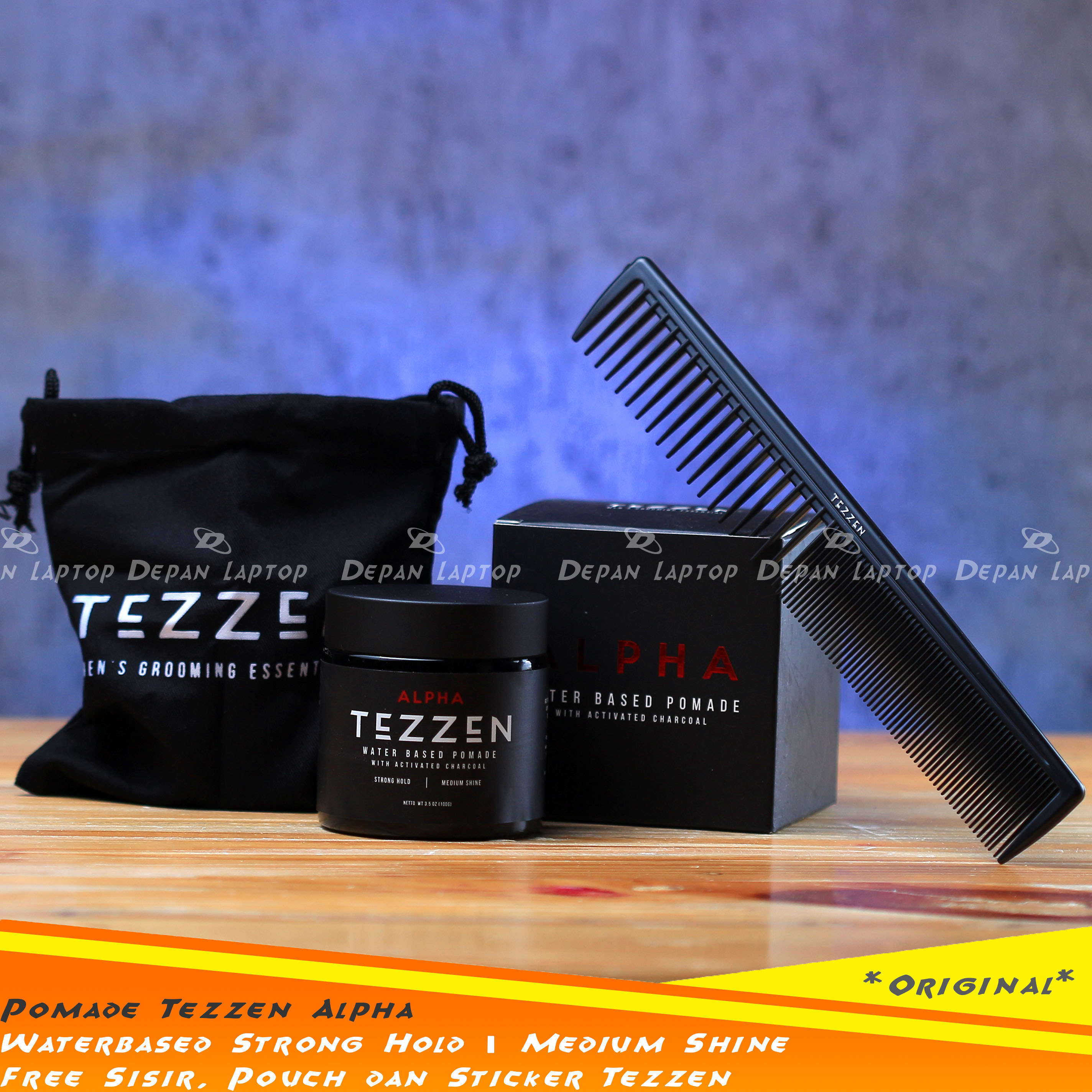 Tezzen Pomade Clay Hair Paste Waterbased Alpha Bravo Chalie Delta Echo