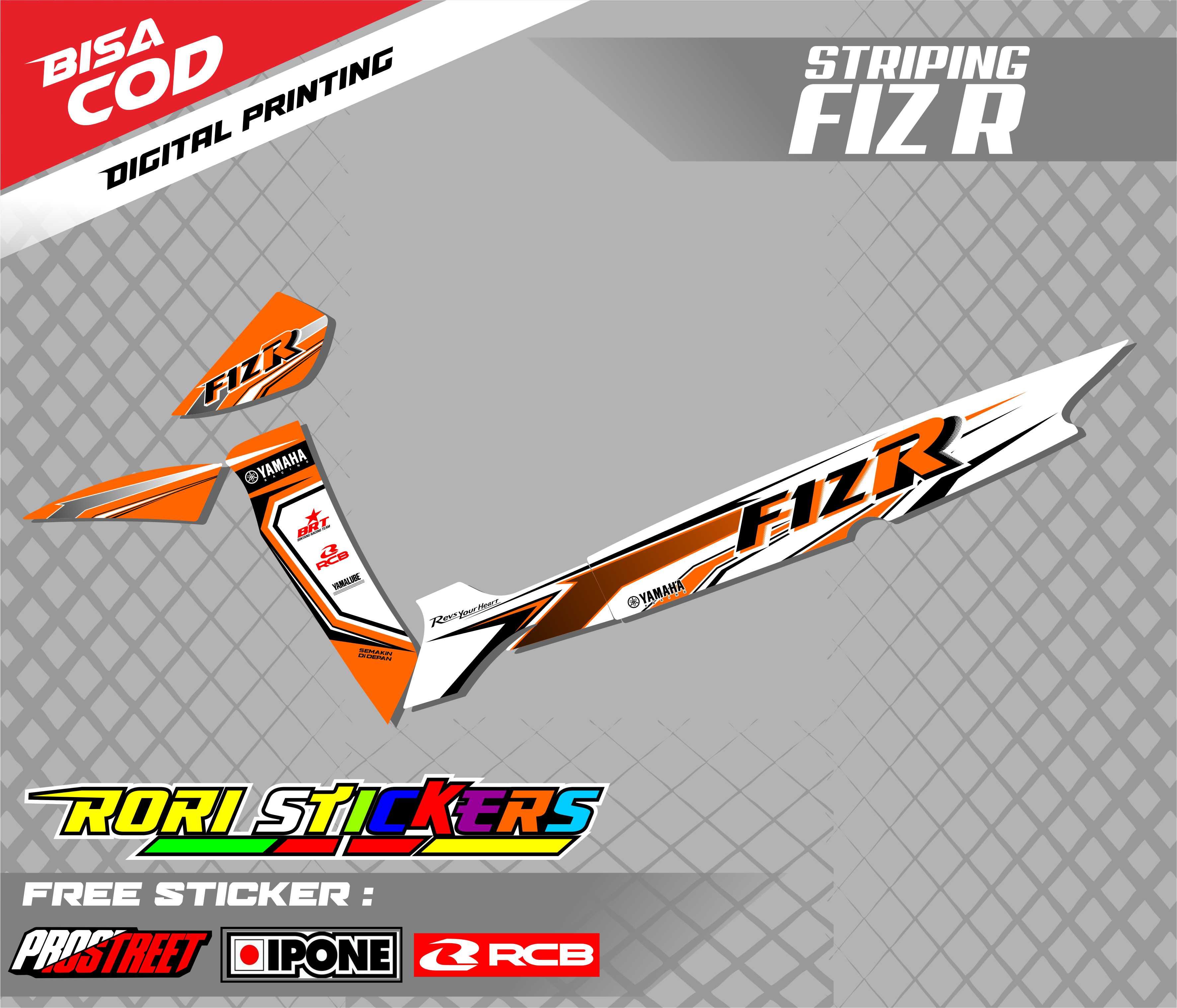 STRIPING STICKER VARIASI YAMAHA FIZ R / STICKER LIST GRAFIS MOTOR FIZ R ...