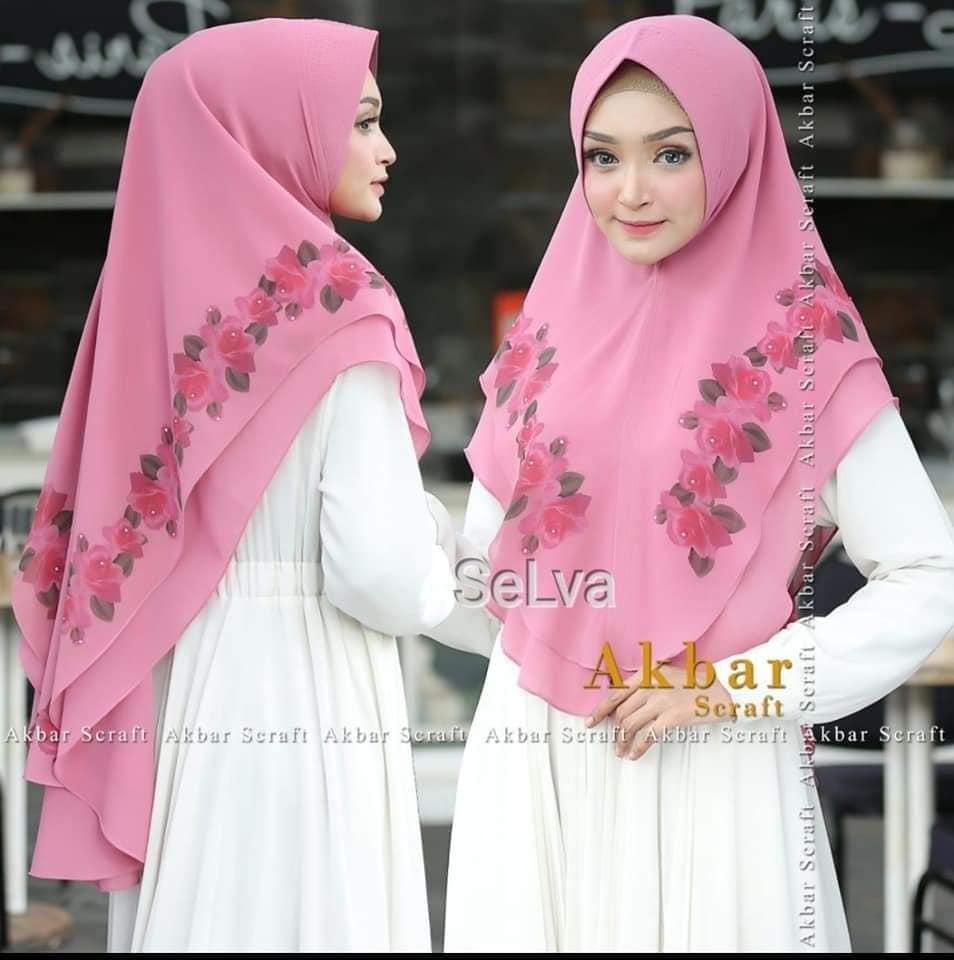 Jilbab Khimar selya printing dada / Hijab Khimar / Khimar / Jilbab Instan Bergo Chic Safa No Pet Antem Anti Tembem Zoya Murah Terlaris / Jilbab Instan Murah