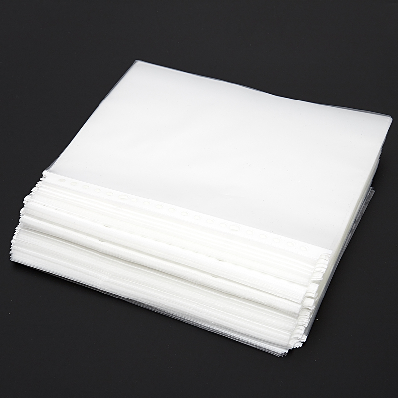 Pack of 200 A5 Clear Punched Pockets - Plastic Poly Folders