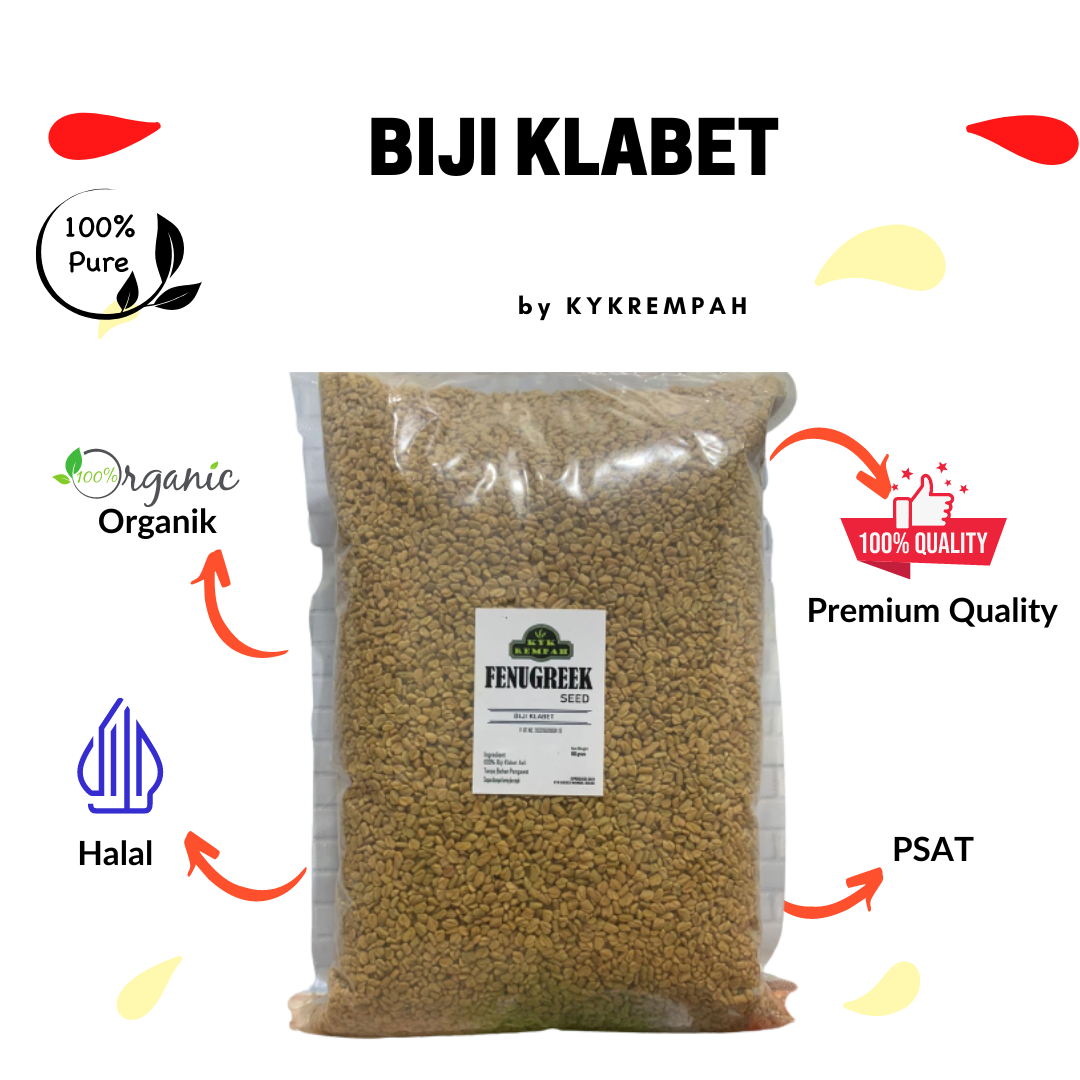 Klabet Hulbah Fenugreek [ 500 Gram] Pelancar Asi Methi Seeds