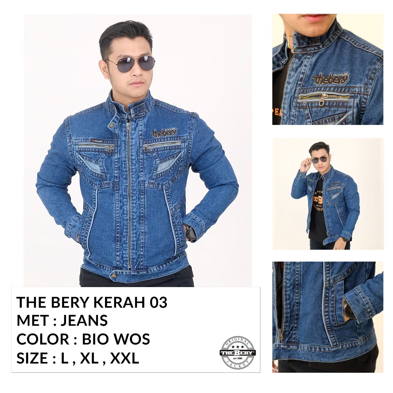 Jual Jaket Jeans Denim Slim Fit Pria 