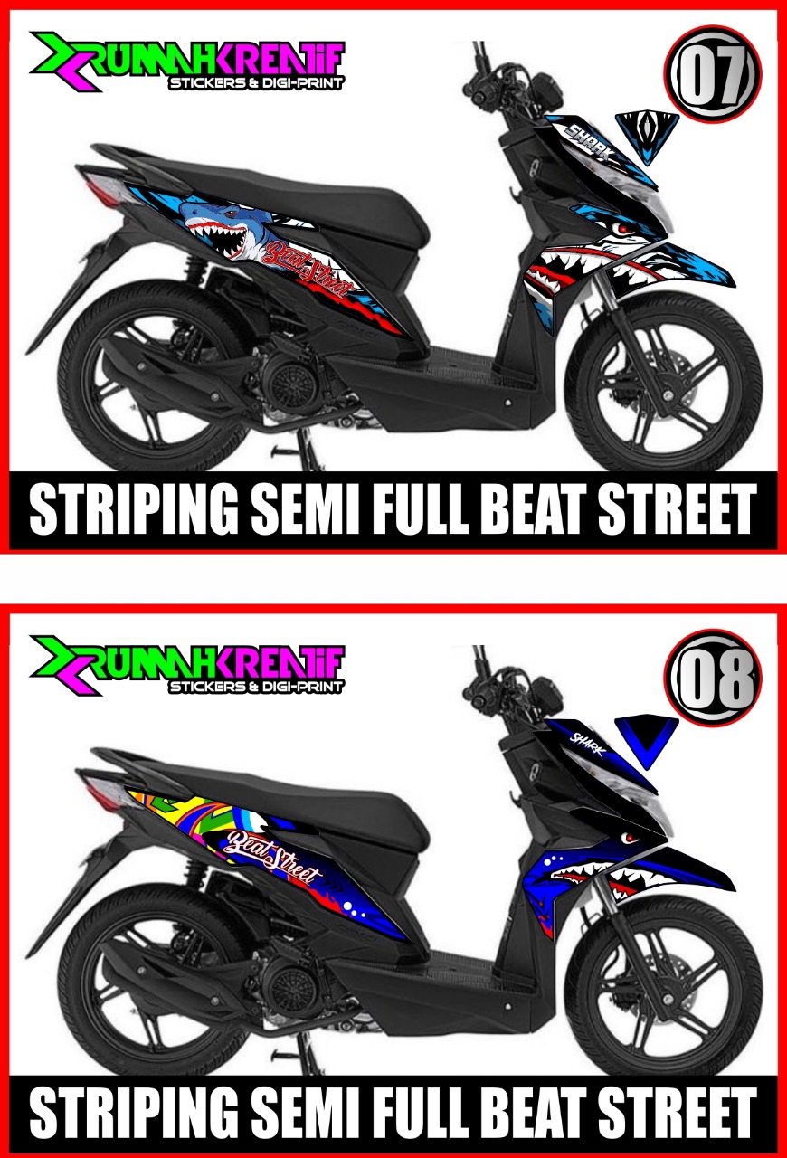 Stiker Striping Semifull Variasi Honda Beat Street 2016 2019