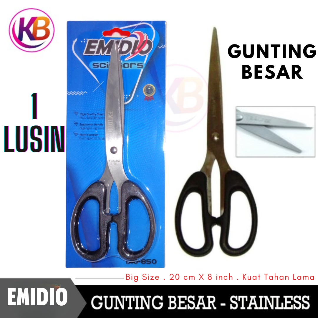 Lusin Pcs Gunting Emigo Emidio Scissor Gunting Besar Super Tajam Kuat Tahan