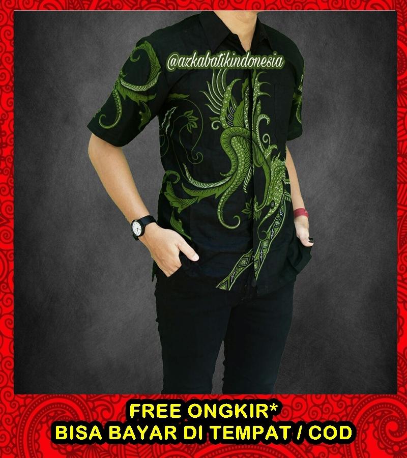 Baju Batik Pria Lengan Pendek Casual / Baju Batik Pria Casual Modern Termurah / Batik Pria Kombinasi / Kemeja Batik Pria Lengan Pendek / Azka Batik