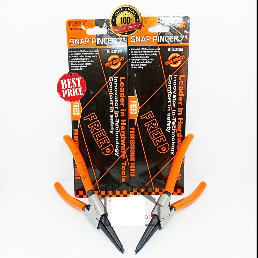 TJAP MATA Tang Snap Ring 7 inci Bengkok Buka Tutup Dalam Lurus Berbagai