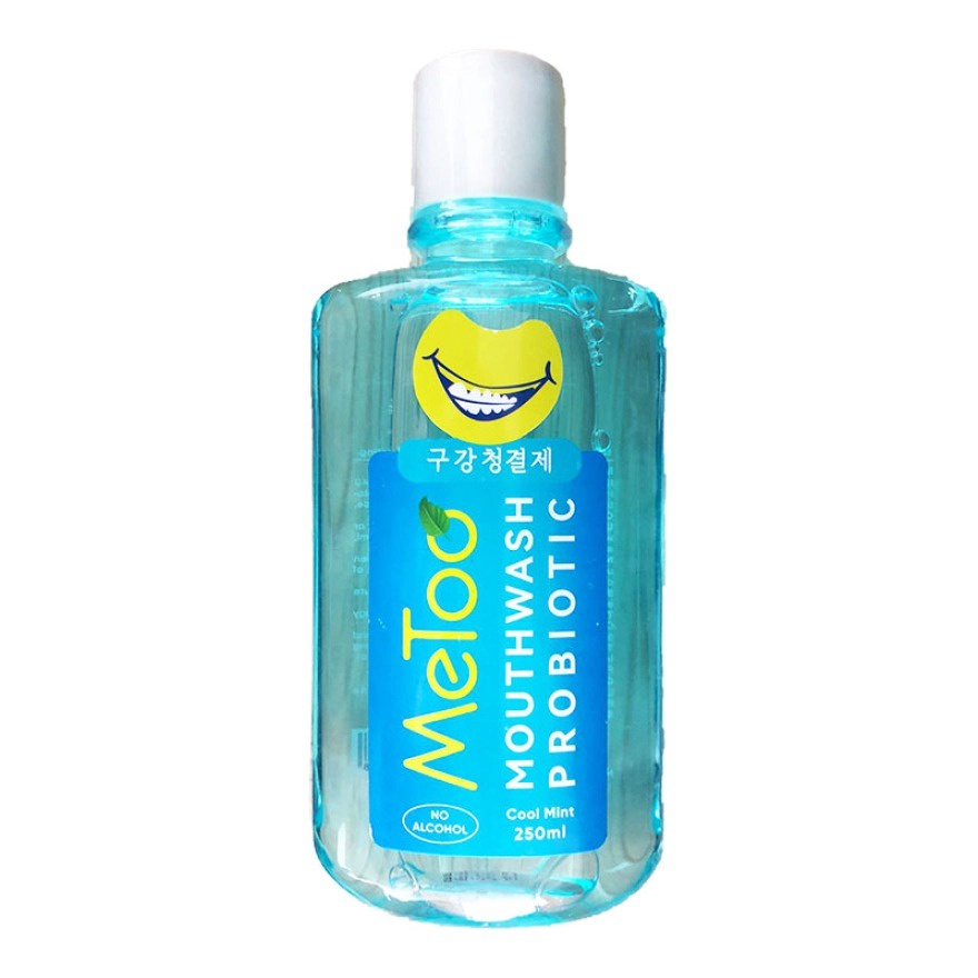 Metoo Set Pasta Gigi Bubuk + Obat Kumur Probiotik Fresh Mint Mouthwash