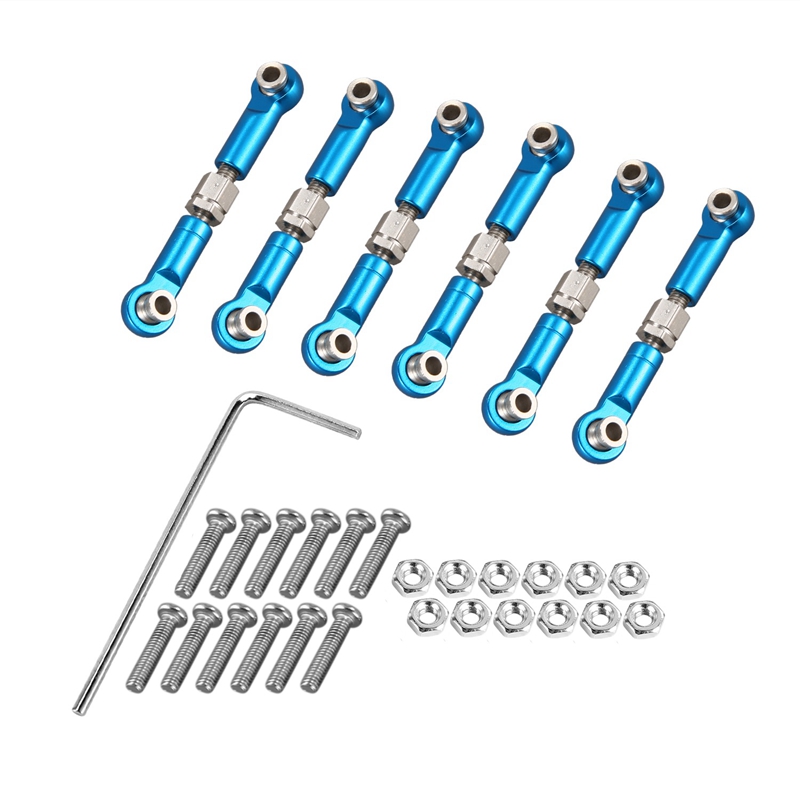 Perfeclan 1:18 Pull Rod Set Front Rear Servo RC Parts kids DIY Tools for Wltoys A959 A969 A979 K929 Sky Blue as described 