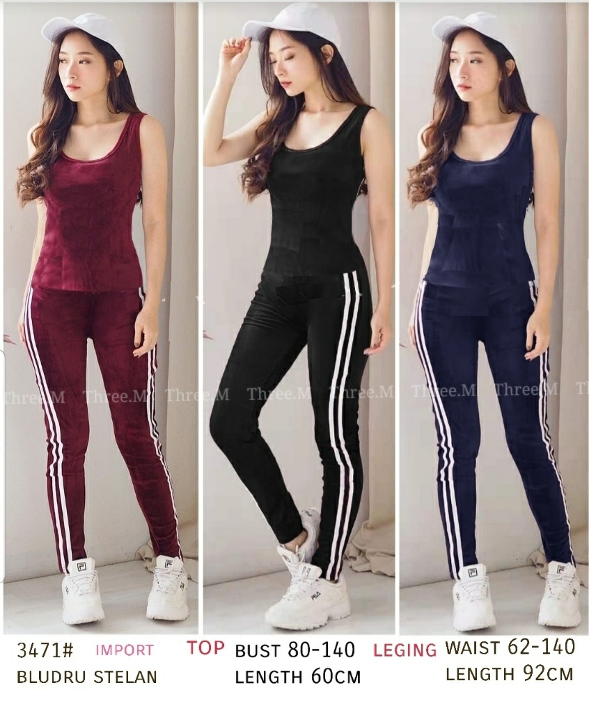 Premierfashionstore Baju Wanita Setelan Bludru Wanita Polos Murah 3471
Bludru Stelan Singletlegging