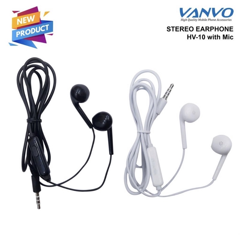 Headset Vanvo HV-10 Hf HV10 Earphone Stereo With mic Extra Bass