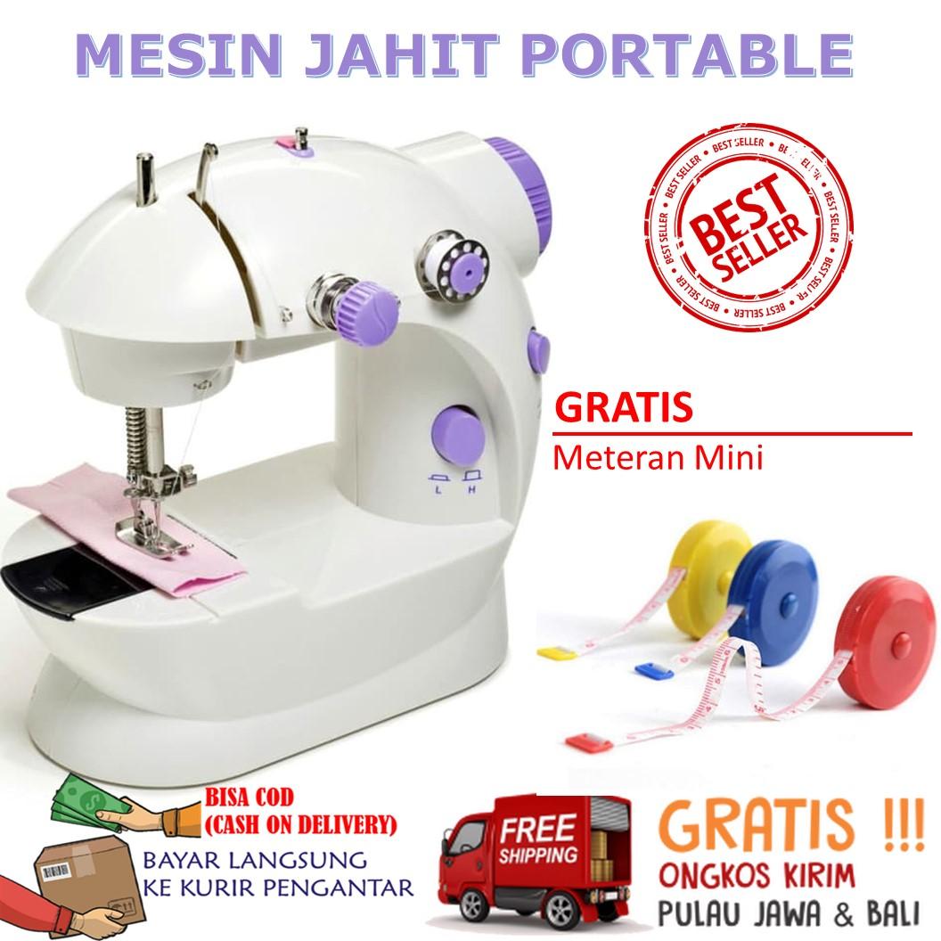 MESIN JAHIT PORTABLE ADA LAMPU Mudah Dibawa Sewing Machine Pedal Praktis Listrik Kecil Pedal Mini Portable Electric Sewing Machine