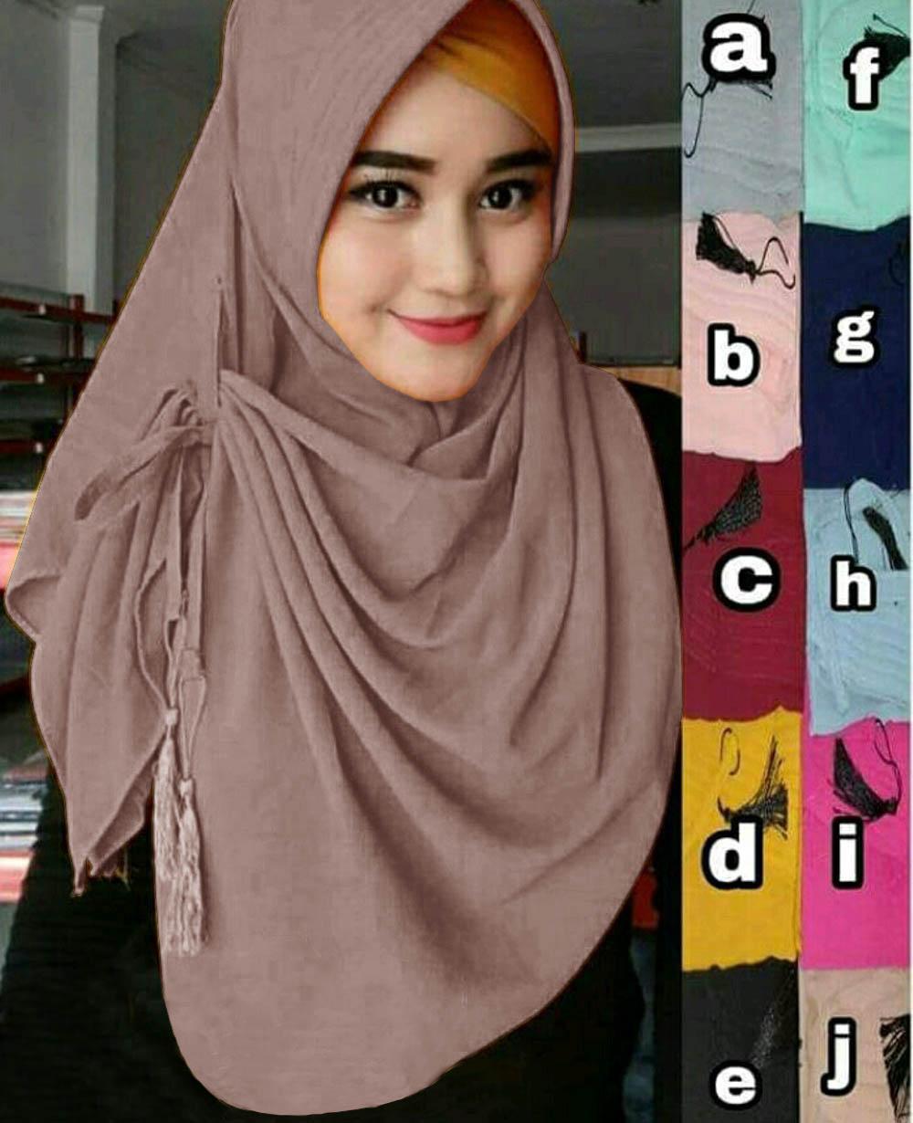 Jilbab Wanita/Kerudung wanita Ter Hits/Hijab Instant Tatiana/Fasion Muslim Termodis/Tassel Instan Tatiana