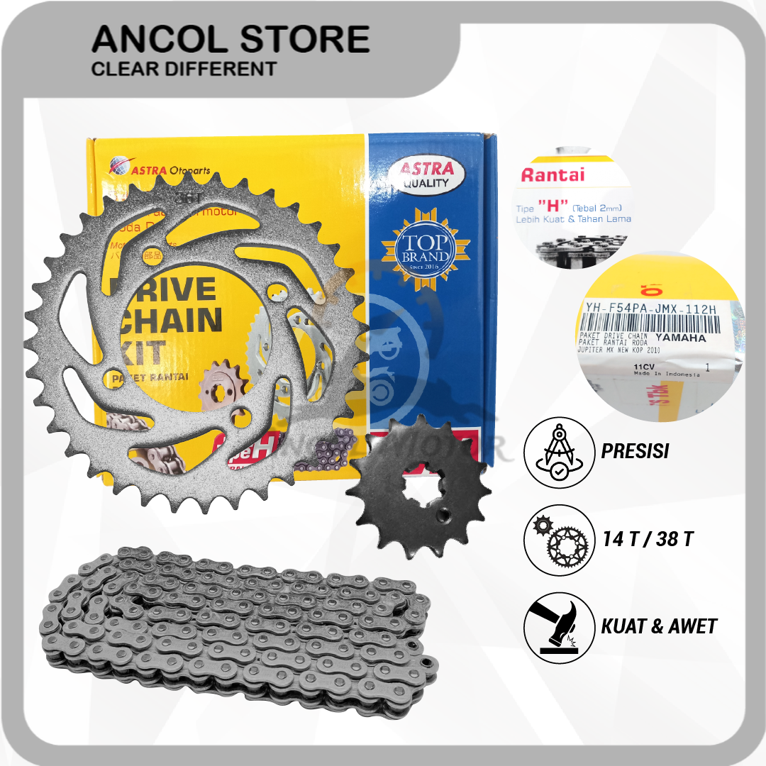 ASPIRA Gear Set Jupiter MX New 135cc Gir Depan Belakang Rantai Girset