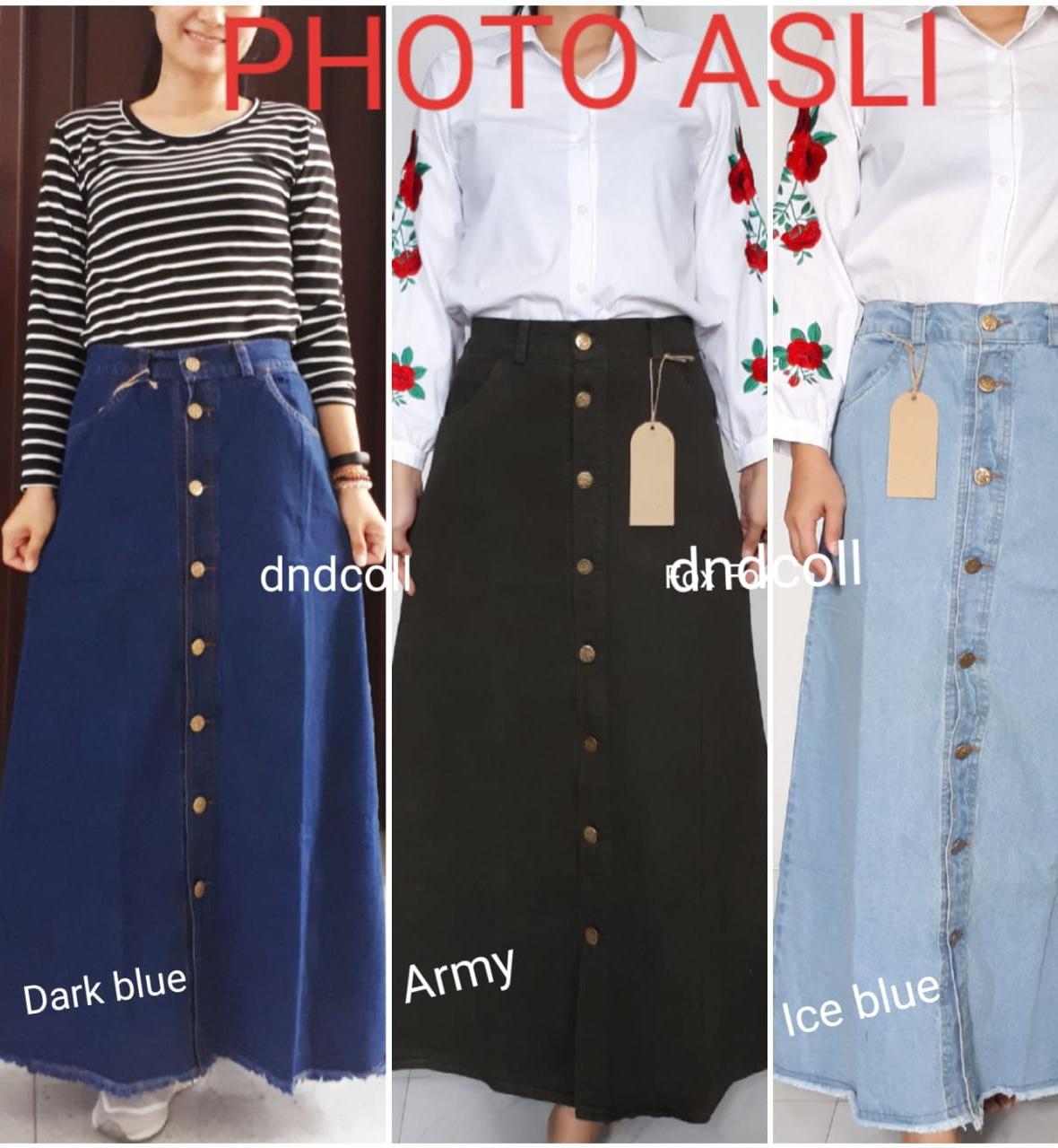 DnD - PROMO SALE Rok Denim Panjang Wanita / Denim Murah Muslim / Rok Kantor / RokTrendy / Rok terbaru