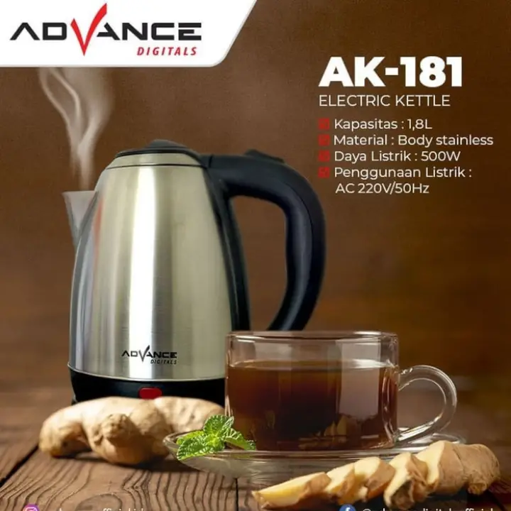 Promo Cod Teko Listrik Advance Ak181 Pemanas Air Masak Air Buat Bikin Kopi Sedia Juga Teko Air Panas Teko Listrik Stenlis Murah Teko Beranak Karakter Teko Set Gelas Cangkir Kaca Teko Plastik 1 Set Murah Lazada Indonesia