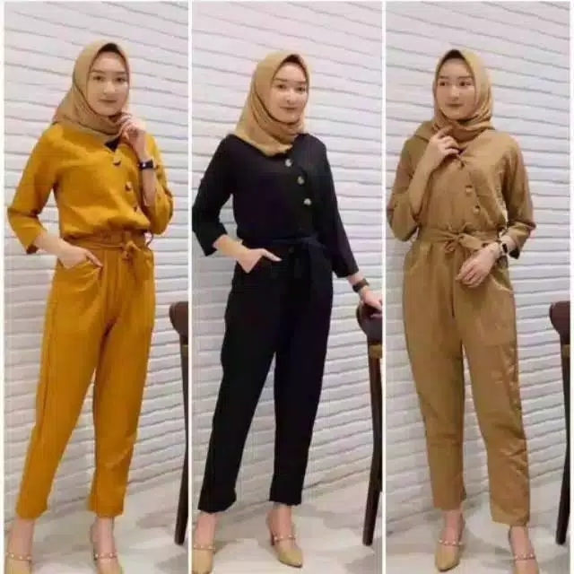 Cod Bayar Di Tempat Baju Jumpsuit Hijab Tali Pinggang Baru Murah Gratis Ongkir Lazada Indonesia