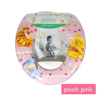 HAPPINESS BABYSHOP - BABY SOFT POTTY SEAT RING CLOSET NON-HANDLE / Alas Dudukan Toilet Training / DUDUKAN CLOSET ANAK motif Pooh Pink
