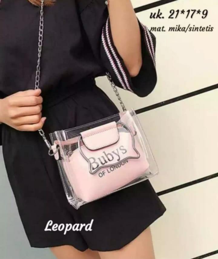 Fashion Tas Selempang Bahu Wanita/ Waist Bag Bubys Wanita- Jelly Trasparan / Tas Wanita