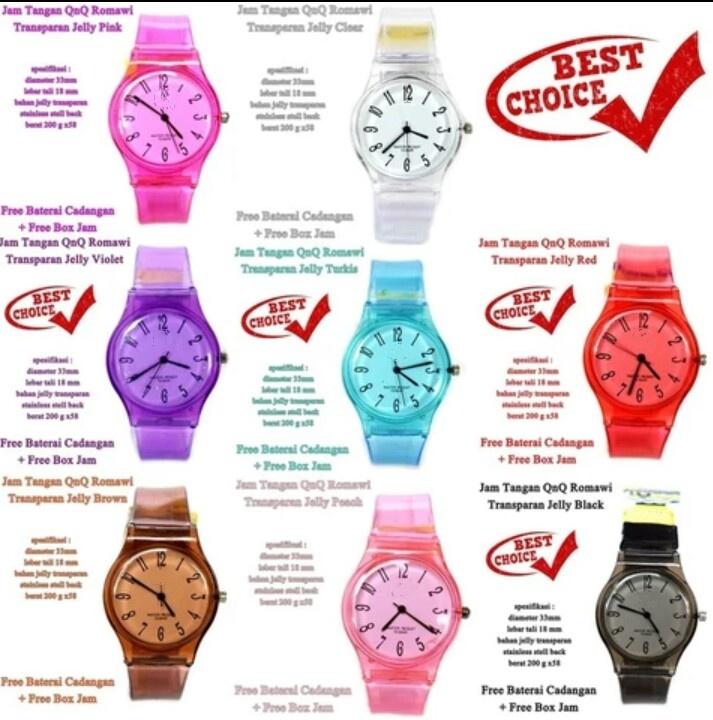 ZALFATIME- Jam tangan Jelly Transparan/Qq/Unisex