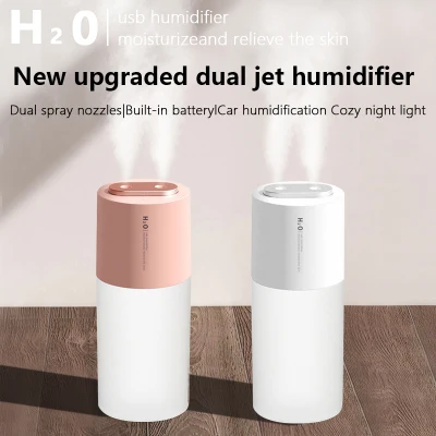 400Ml Dual Spray Chargeable Humidifier Car Humidifier Portable USB Large Capacity Mute Humidifier Household Small Sprayer Hand Tools
